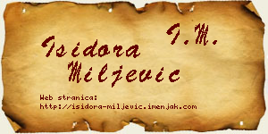 Isidora Miljević vizit kartica